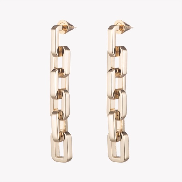 *NEW* EDDIE BORGO 12K GOLD CHAIN LINK DROP EARRINGS - Picture 2 of 6